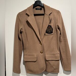 Ralph Lauren Camel Blazer with Crest